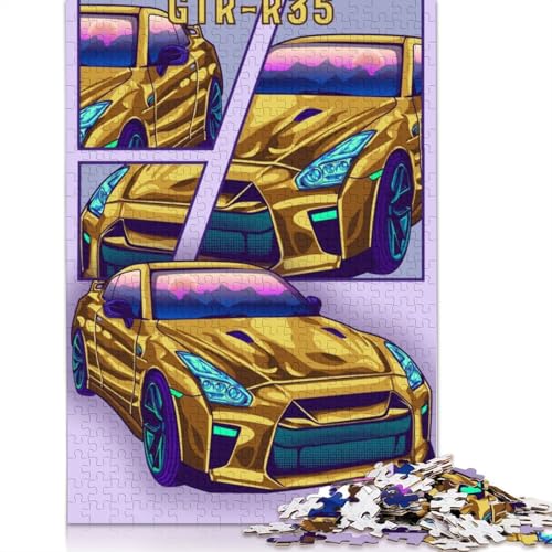 Kunst-Sportwagen-Puzzle, schwierige Herausforderung, 100 Prozent recyceltes Holzpuzzle für Erwachsene, Teenager, 520 Teile (52 x 38 cm) von LMYmoney