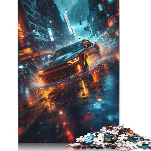 Kunst-Sportwagen-Puzzle, schwierige Herausforderung, 100 Prozent recyceltes Holzpuzzle für Erwachsene, Teenager, 520 Teile (52 x 38 cm) von LMYmoney