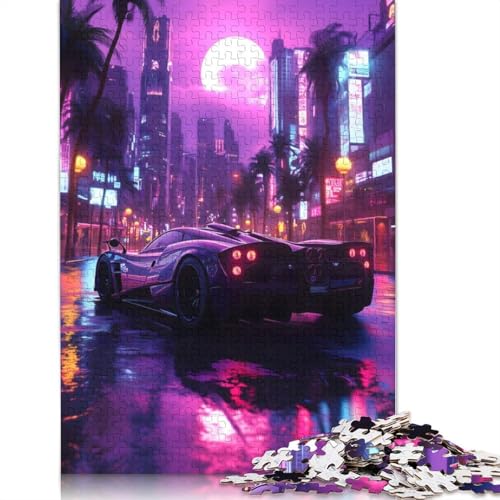 Kunst-Sportwagen-Puzzle, schwierige Herausforderung, 100 Prozent recyceltes Holzpuzzle für Frauen und Männer, Muttertagsgeschenke, 1000 Teile (75 x 50 cm) von LMYmoney