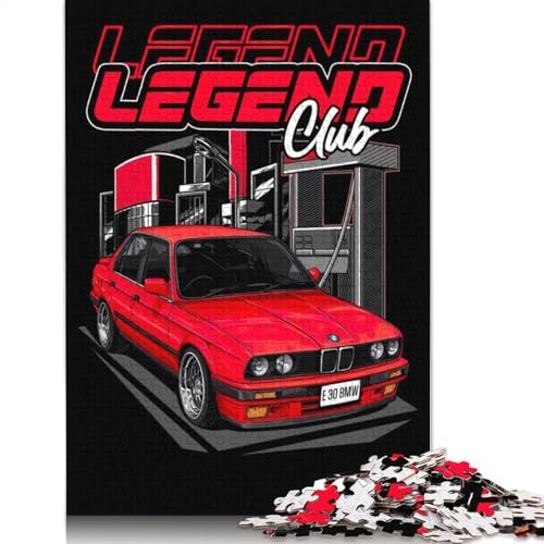 Kunst-Sportwagen-Puzzle, schwierige Herausforderung, 100 Prozent recyceltes Holzpuzzle für Frauen und Männer, Muttertagsgeschenke, 520 Teile (52 x 38 cm) von LMYmoney