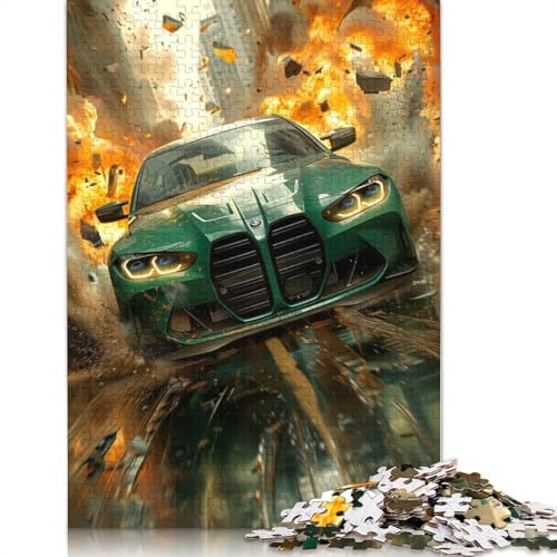 Kunst-Sportwagen-Puzzle, schwierige Herausforderung, 100 Prozent recyceltes Holzpuzzle für Frauen und Männer, Muttertagsgeschenke, 520 Teile (52 x 38 cm) von LMYmoney