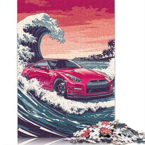 Kunst-Sportwagen-Puzzle, schwierige Herausforderung, 100 Prozent recyceltes Holzpuzzle für Frauen und Männer, Muttertagsgeschenke, 520 Teile (52 x 38 cm) von LMYmoney