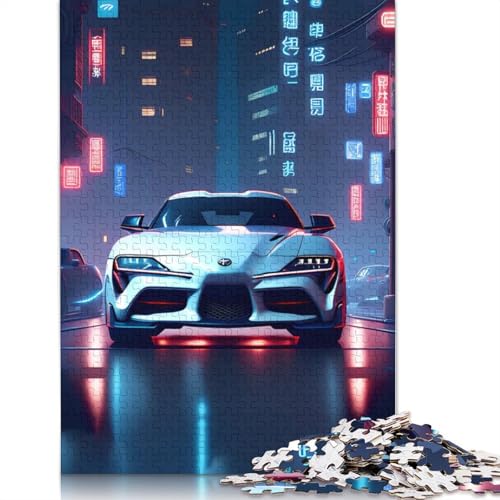 Kunst-Sportwagen-Puzzle, schwierige Herausforderung, 100 Prozent recyceltes Holzpuzzle für Frauen und Männer, Muttertagsgeschenke, 520 Teile (52 x 38 cm) von LMYmoney