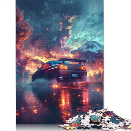 Kunst-Sportwagen-Puzzle, schwierige Herausforderung, 100 Prozent recyceltes Holzpuzzle für Frauen und Männer, Muttertagsgeschenke, 520 Teile (52 x 38 cm) von LMYmoney