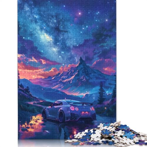Kunst-Sportwagen-Puzzle, schwierige Herausforderung, 100 Prozent recyceltes Holzpuzzle für Frauen und Männer, Muttertagsgeschenke, 520 Teile (52 x 38 cm) von LMYmoney