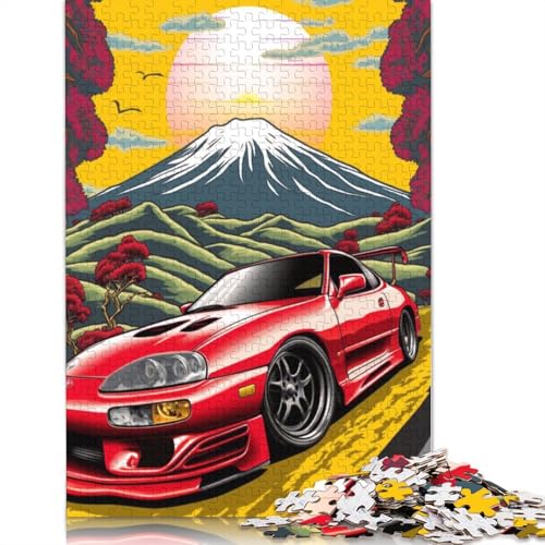 Kunst-Sportwagen-Puzzle, schwierige Herausforderung, 100 Prozent recyceltes Holzpuzzle für Frauen und Männer, Muttertagsgeschenke, 520 Teile (52 x 38 cm) von LMYmoney
