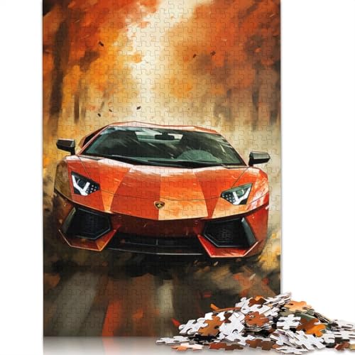 Kunst-Sportwagen-Puzzle, schwierige Herausforderung, 100% recyceltes Holzpuzzle für Kinder und Erwachsene ab 12 Jahren, 1000 Teile (75 x 50 cm) von LMYmoney