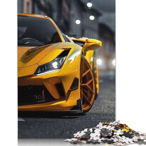 Kunst-Sportwagen-Puzzle, schwierige Herausforderung, 100% recyceltes Holzpuzzle für Kinder und Erwachsene ab 12 Jahren, 1000 Teile (75 x 50 cm) von LMYmoney