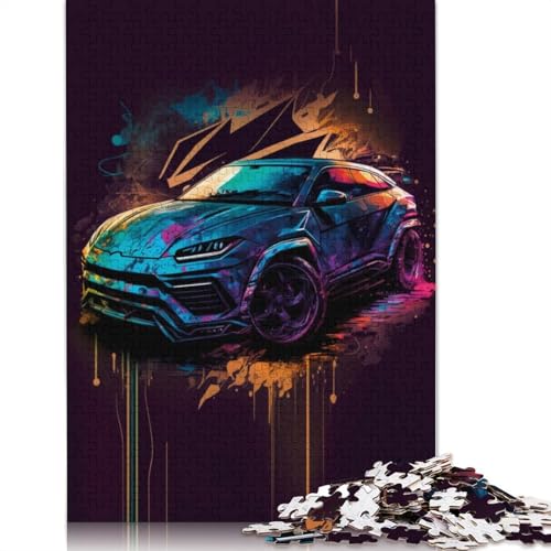 Kunst-Sportwagen-Puzzle, schwierige Herausforderung, 100% recyceltes Holzpuzzle für Kinder und Erwachsene ab 12 Jahren, 520 Teile (52 x 38 cm) von LMYmoney