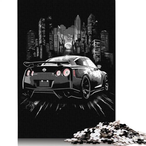 Kunst-Sportwagen-Puzzle, umweltfreundliche Materialien, 100% recyceltes Holz, Puzzle für Frauen und Männer, einzigartiges Geschenk, 520 Teile (52 x 38 cm) von LMYmoney
