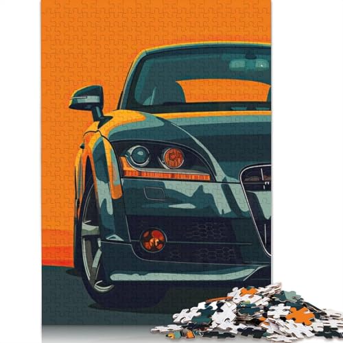 Kunst-Sportwagen-Puzzle zum Stressabbau, 100% recyceltes Holzpuzzle für Erwachsene und Kinder, einzigartiges Geschenk, 520 Teile (52 x 38 cm) von LMYmoney