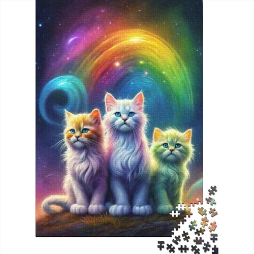 Kunst-Tier-Katzen-Puzzle, einzigartiges rechteckiges Papier-Puzzle für die Heimdekoration, für Erwachsene und Teenager, 1000 Teile (75 x 50 cm) von LMYmoney