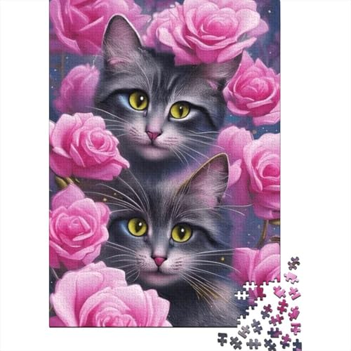 Kunst-Tier-Katzen-Puzzle, schwierige Herausforderung, 100 Prozent recycelter Karton, Puzzle für Frauen und Männer, 1000 Teile (75 x 50 cm) von LMYmoney