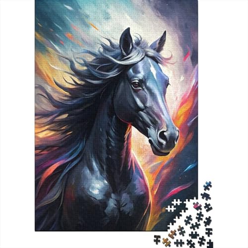 Kunst-Tier-Pferde-Puzzle, 100% recycelter Karton, 100% recycelter Karton, Puzzle für Jungen oder Mädchen, 1000 Teile (75 x 50 cm) von LMYmoney