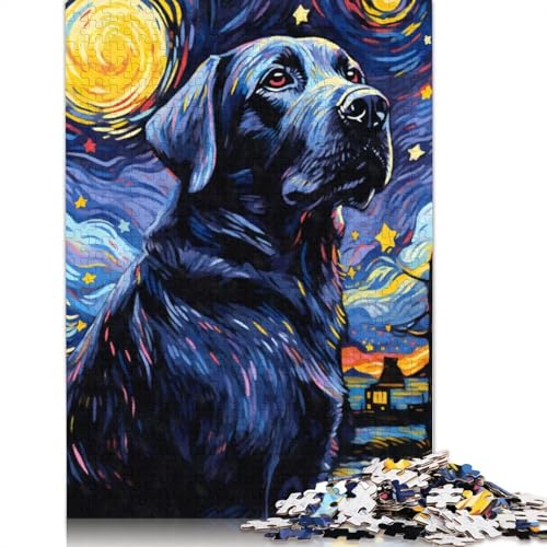 Labrador Sternennacht 1000-teiliges Puzzle, 100 Prozent recycelte Holzplatte, Puzzlespiele für Kinder ab 12 Jahren, 1000 Teile (75 x 50 cm) von LMYmoney