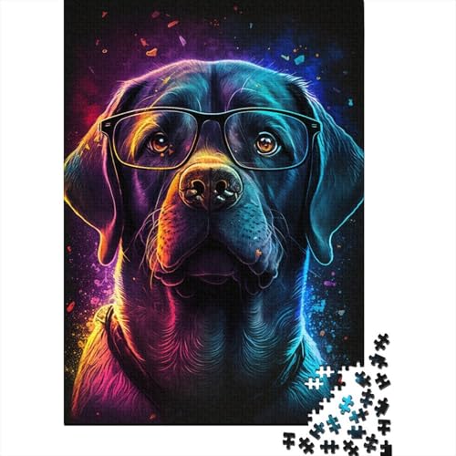 Labrador trägt eine Brille, 1000-teiliges Puzzle für Erwachsene und Teenager, Teenager, Mann, Frau, Geschenk, 1000 Teile (38 x 26 cm) von LMYmoney