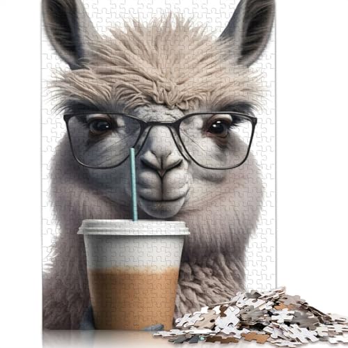 Lama-Getränke-Kaffee-Puzzle, 100% recycelter Karton, 100% recycelter Karton, Puzzle für Jungen oder Mädchen, 1000 Teile (26 x 38 cm) von LMYmoney