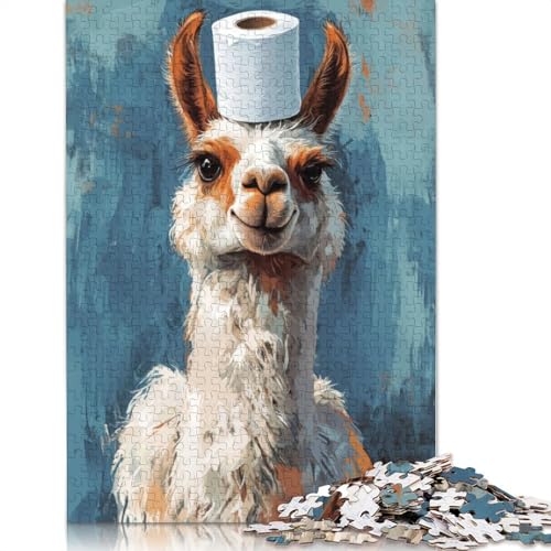 Lama mit Toilettenpapierhut, Puzzle für Erwachsene ab 18 Jahren, Upe Lernspiele, Puzzle für Erwachsene und Kinder, 1000 Teile (75 x 50 cm) von LMYmoney