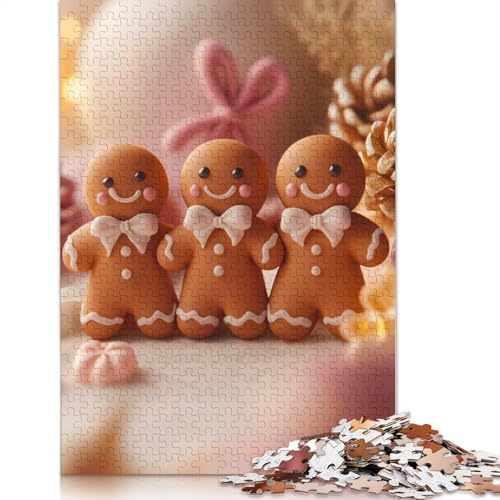 Lebkuchenmännchen-Puzzle, rechteckig, aus Pappe, Beste Puzzles für Kinder ab 12 Jahren, 1000 Teile (75 x 50 cm) von LMYmoney