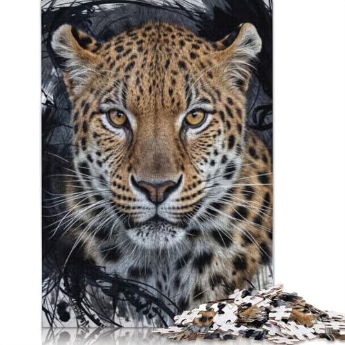 Leopard Portrait Puzzles 1000 Teile Schwer Puzzle Spielzeug Lernspiel Impossible Herausforderungsspielzeug Für Erwachsene Kinder 1000pcs (75x50cm) von LMYmoney