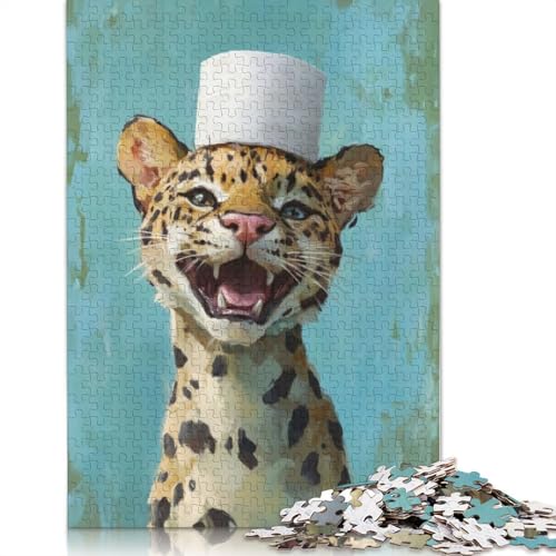 Leopard im Toilettenpapierhut, Puzzle für Erwachsene ab 18 Jahren, Lernspiele, Puzzle für Erwachsene und Kinder, 1000 Teile (75 x 50 cm) von LMYmoney