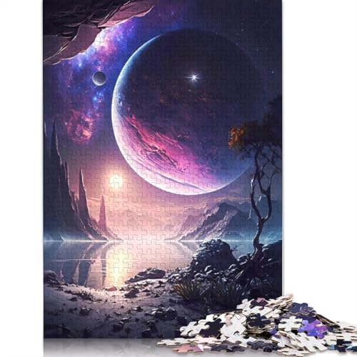 Lila Planetenlandschaft, Puzzlespielzeug für Erwachsene, Lernspiel, Puzzlespiele für Erwachsene für Frauen und Männer, 520 Teile (52 x 38 cm) von LMYmoney