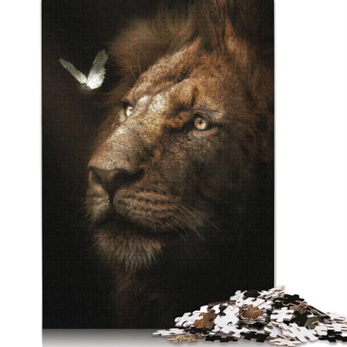 Lion Butterfly Puzzles 1000 Teile Schwer Puzzle Spielzeug Lernspiel Impossible Herausforderungsspielzeug Für Erwachsene Und Kinder Ab 12 Jahren 1000pcs (38x26cm) von LMYmoney