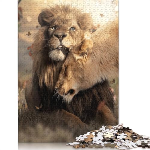 Lion Cuddles Puzzle 1000 Teile Schwer Puzzle Spielzeug Lernspiel Impossible Herausforderung Spielzeug Für Erwachsene Kinder 1000pcs (38x26cm) von LMYmoney