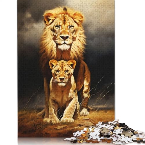 Lion Family Puzzles 1000 Teile Schwer Puzzle Spielzeug Lernspiel Impossible Herausforderungsspielzeug Für Erwachsene Kinder 1000pcs (75x50cm) von LMYmoney