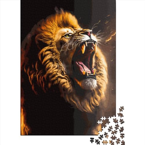 Lion Puzzle 1000 Teile Schwer Puzzle Spielzeug Lernspiel Impossible Herausforderungsspielzeug Für Erwachsene Kinder 1000pcs (75x50cm) von LMYmoney