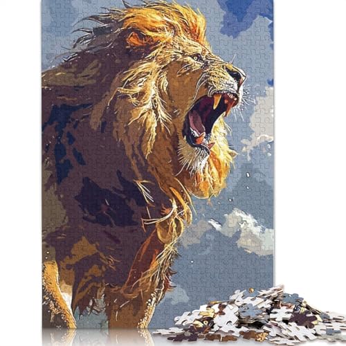 Lions Roar Puzzles 1000-teilige Schwer Puzzle Spielzeug Lernspiel Impossible Herausforderungsspielzeug Für Erwachsene Kinder 1000pcs (38x26cm) von LMYmoney