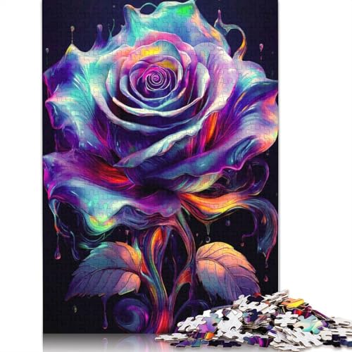 Liquid Rose Flower Puzzles 1000 Teile Schwer Puzzle Spielzeug Lernspiel Impossible Herausforderung Spielzeug Für Erwachsene Kinder 1000pcs (75x50cm) von LMYmoney