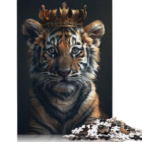 Little Tiger King Puzzle 1000-teilige Schwer Puzzle Spielzeug Lernspiel Impossible Herausforderung Spielzeug Für Erwachsene Kinder 1000pcs (75x50cm) von LMYmoney