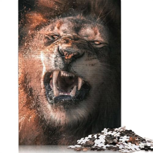 Löwen-Dispersionspuzzle, schwierige Herausforderung, 100 Prozent recycelter Karton, Puzzle für Frauen und Männer, Muttertagsgeschenke, 1000 Teile (26 x 38 cm) von LMYmoney