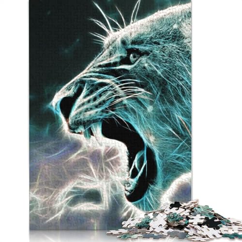 Löwen-Fraktal-Puzzle für Erwachsene, 520 Teile, kreative Spiele, Puzzle, Geschenke für Männer, für Frauen, Männer, 520 Teile (52 x 38 cm) von LMYmoney