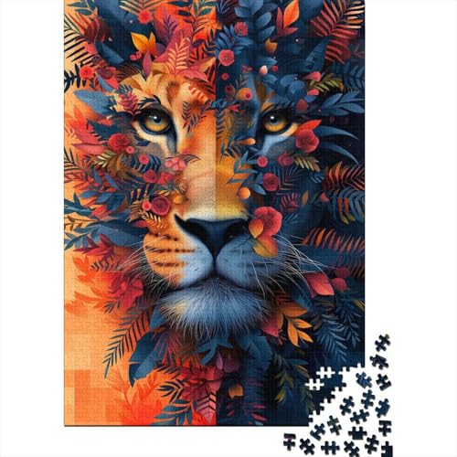 Löwen-Graffiti-Puzzle für Erwachsene und Jugendliche, 1000 Teile, Holzpuzzle für Erwachsene, Puzzles für Jugendliche ab 12 Jahren, 1000 Teile (38 x 26 cm) von LMYmoney