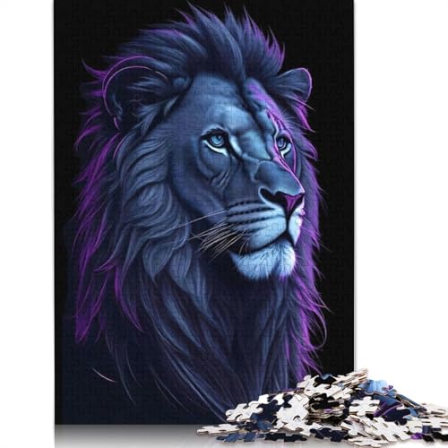 Löwengesicht-Puzzle, 100% recycelter Karton, 100% recycelter Karton, Puzzle für Jungen oder Mädchen, 1000 Teile (26 x 38 cm) von LMYmoney