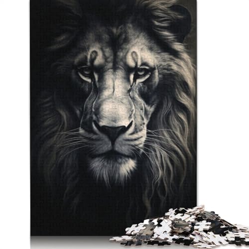 Löwenporträt-Puzzle, kreative Spiele, 100% recycelter Karton, Puzzle für Erwachsene, 1000 Teile (75 x 50 cm) von LMYmoney