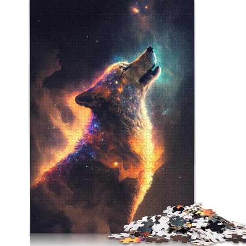 Lone Wolf im Weltraum-Puzzle für Erwachsene, entspannendes Herausforderungsspielzeug, Puzzles für Erwachsene für Frauen, für Kinder ab 12 Jahren, 1500 Teile (85 x 57 cm) von LMYmoney