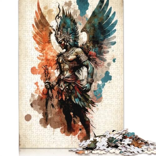 Lord Garuda Hinduism Puzzle 1000-teilige Schwer Puzzle Spielzeug Lernspiel Impossible Herausforderung Spielzeug Für Erwachsene Und Kinder Ab 14 Jahren 1000pcs (75x50cm) von LMYmoney