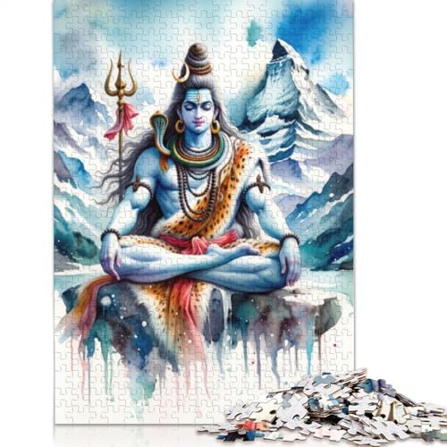 Lord Shiva Puzzles 1000 Teile Schwer Puzzle Spielzeug Pädagogisches Spiel Impossible Herausforderungsspielzeug Für Erwachsene Kinder 1000pcs (75x50cm) von LMYmoney