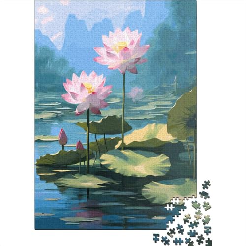 Lotus Flower Puzzle 1000-teilige Schwer Puzzle Spielzeug Lernspiel Impossible Herausforderung Spielzeug Für Erwachsene Kinder 1000pcs (75x50cm) von LMYmoney
