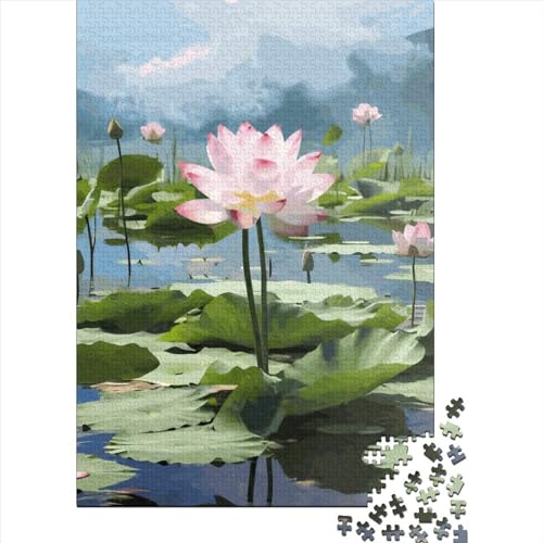 Lotus Flower Puzzles 1000 Teile Schwer Puzzle Spielzeug Pädagogisches Spiel Impossible Herausforderung Spielzeug Für Erwachsene Kinder 1000pcs (38x26cm) von LMYmoney
