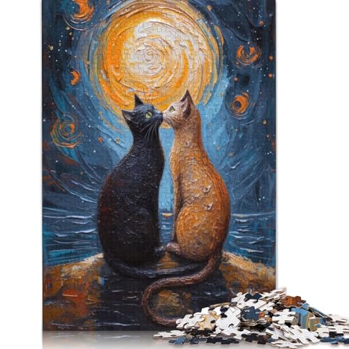 Loving Cats Puzzle 1000 Teile Schwer Puzzle Spielzeug Lernspiel Impossible Herausforderung Spielzeug Für Erwachsene Und Kinder in Bewährter 1000pcs (38x26cm) von LMYmoney