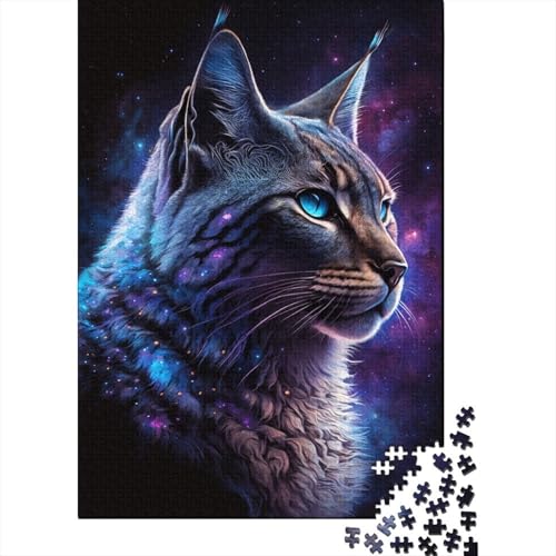 Luchs-Tier-Galaxie-Puzzle, 100% recycelter Karton, 100% recycelter Karton, Puzzle für Jungen oder Mädchen, 1000 Teile (38 x 26 cm) von LMYmoney