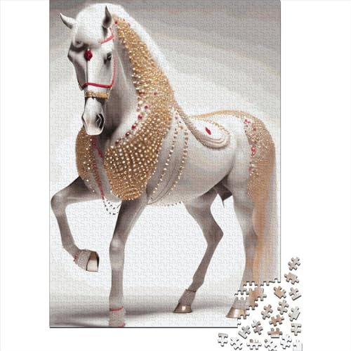 Luxury Horse Portrait Puzzles 1000 Teile Schwer Puzzle Spielzeug Lernspiel Impossible Herausforderung Spielzeug Für Erwachsene Kinder 1000pcs (38x26cm) von LMYmoney