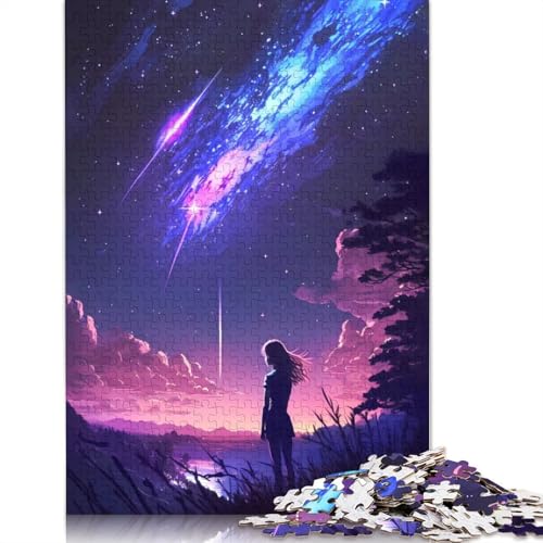 Mädchen und der kosmische Himmel, 1000 Puzzles für Erwachsene, Lernspiel, Puzzlespiele für Erwachsene für Jungen oder Mädchen, 1000 Teile (75 x 50 cm) von LMYmoney