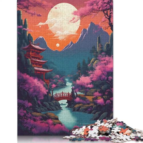 Magenta-orange Landschaft, 1000-teiliges Puzzle, ab 18 Jahren, Lernspiele, Puzzles für Erwachsene, für Frauen, für Kinder ab 12 Jahren, 1000 Teile (75 x 50 cm) von LMYmoney