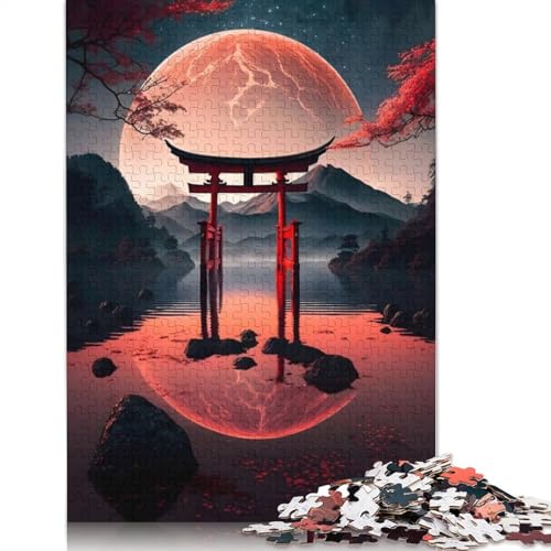 Majestätischer See, Torii-Tor, 1000-teiliges Puzzle für Erwachsene, zusammen, Denksportaufgaben für Frauen und Männer, 1000 Teile (75 x 50 cm) von LMYmoney