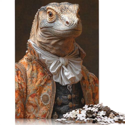 Majestic Komodo Dragon Puzzle 1000-teilige Schwer Puzzle Spielzeug Lernspiel Impossible Herausforderungsspielzeug Für Erwachsene Und Kinder Ab 12 Jahren 1000pcs (75x50cm) von LMYmoney